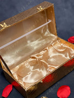 Hammered two Small Canister with Decorative Box, tray and two spoons