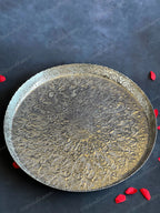 Silver Color Engraved Majestic Platter/Plate