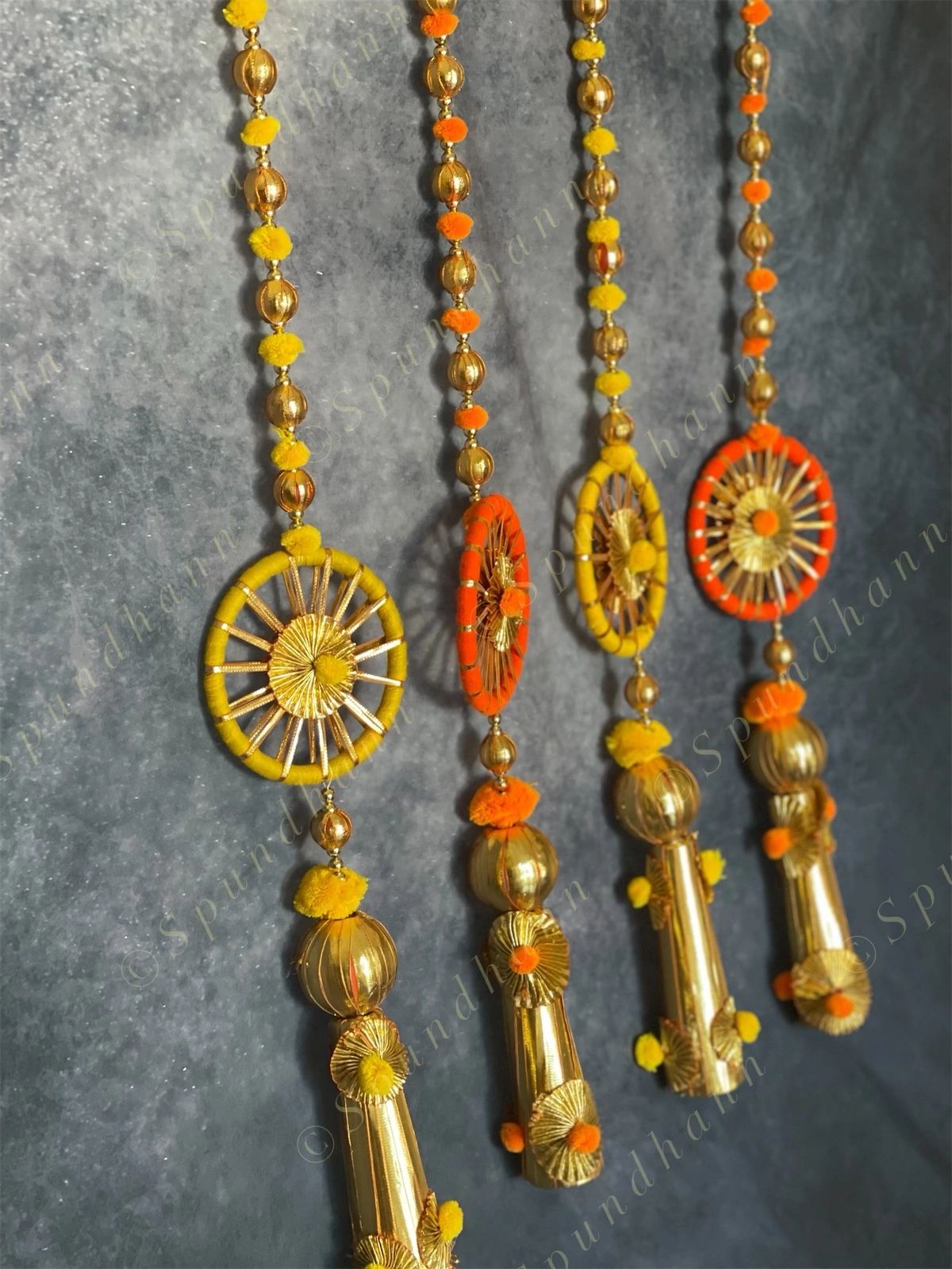 Pom Pom, Gota & Single Chakri Dangler Set of 2