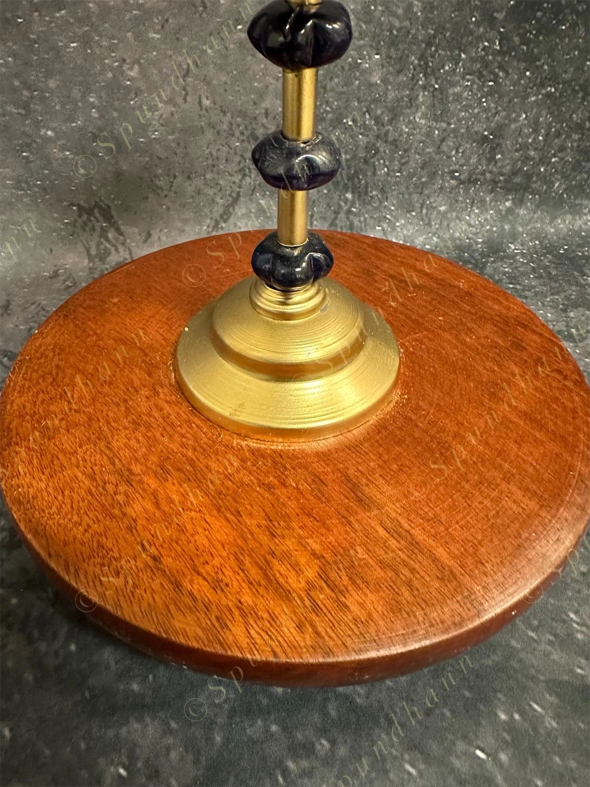 Flower Tea Light Holder With Big Wooden Base