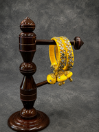 Silk Thread Kundan Bangles Pair (Open)
