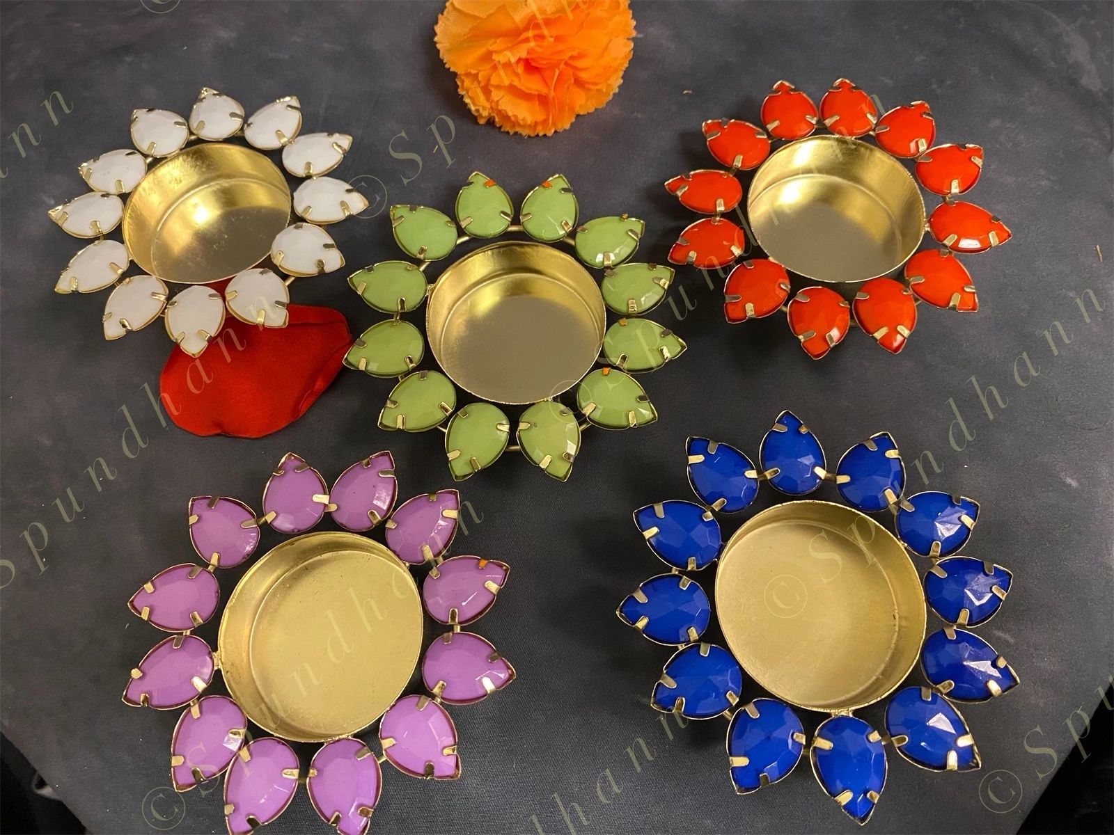 Colorful Mini Gemstone Single Tea light Holder