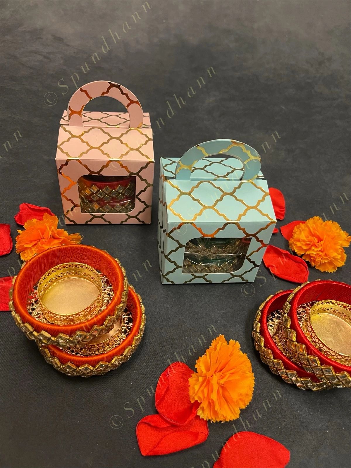 Decorated Gift Box with Bangle Tea Light Holders