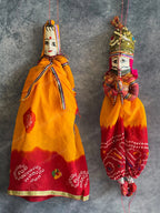 Ethnic Indian Rajasthani Kathputli Set of 2 (Puppet Dolls) #2