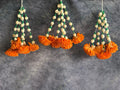 Shola Wood Orange Floral Lightweight Dangler Eco Friendly
