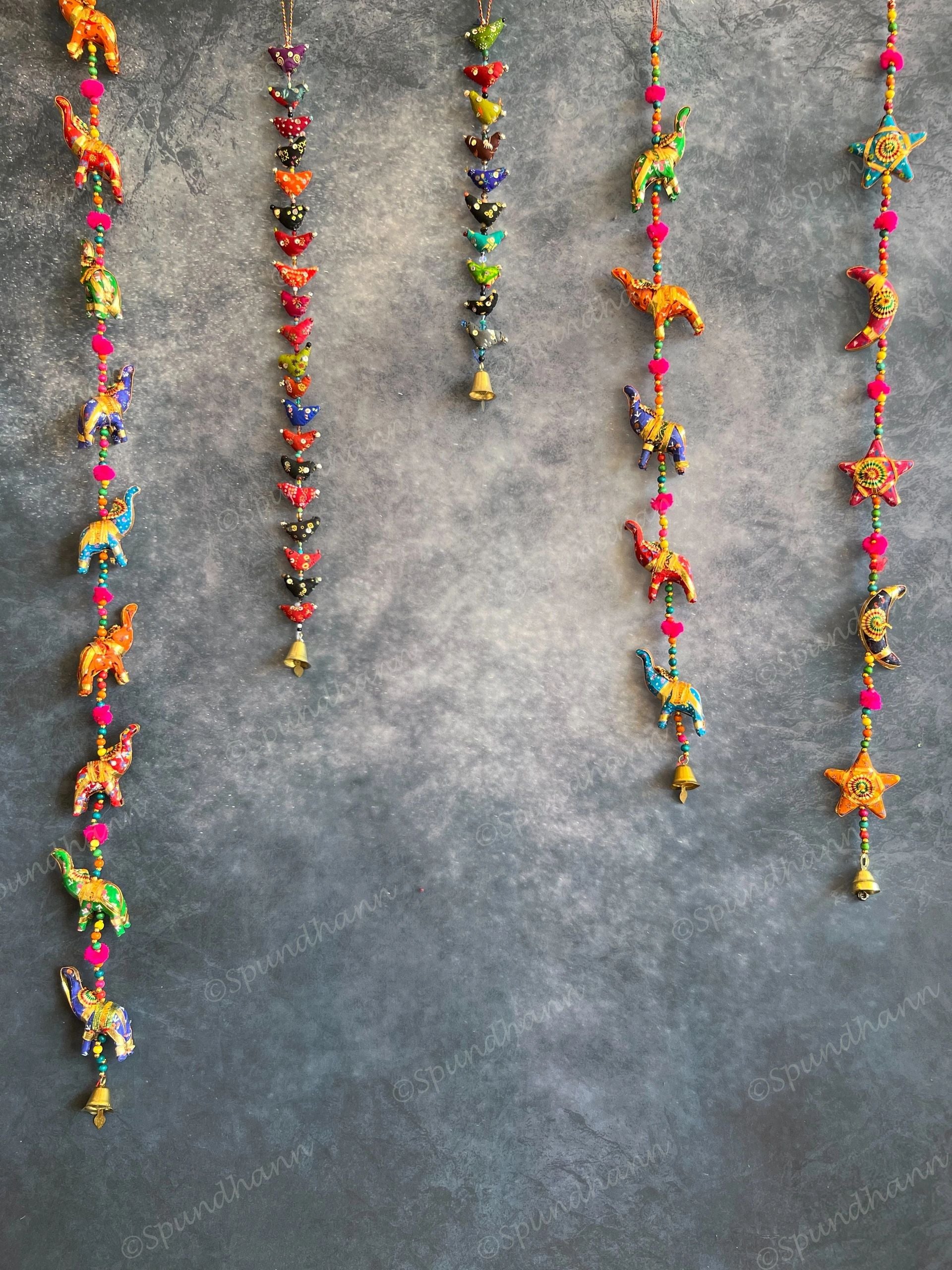 Multicolored Indian Boho Decorative Strings with Bell Dangler