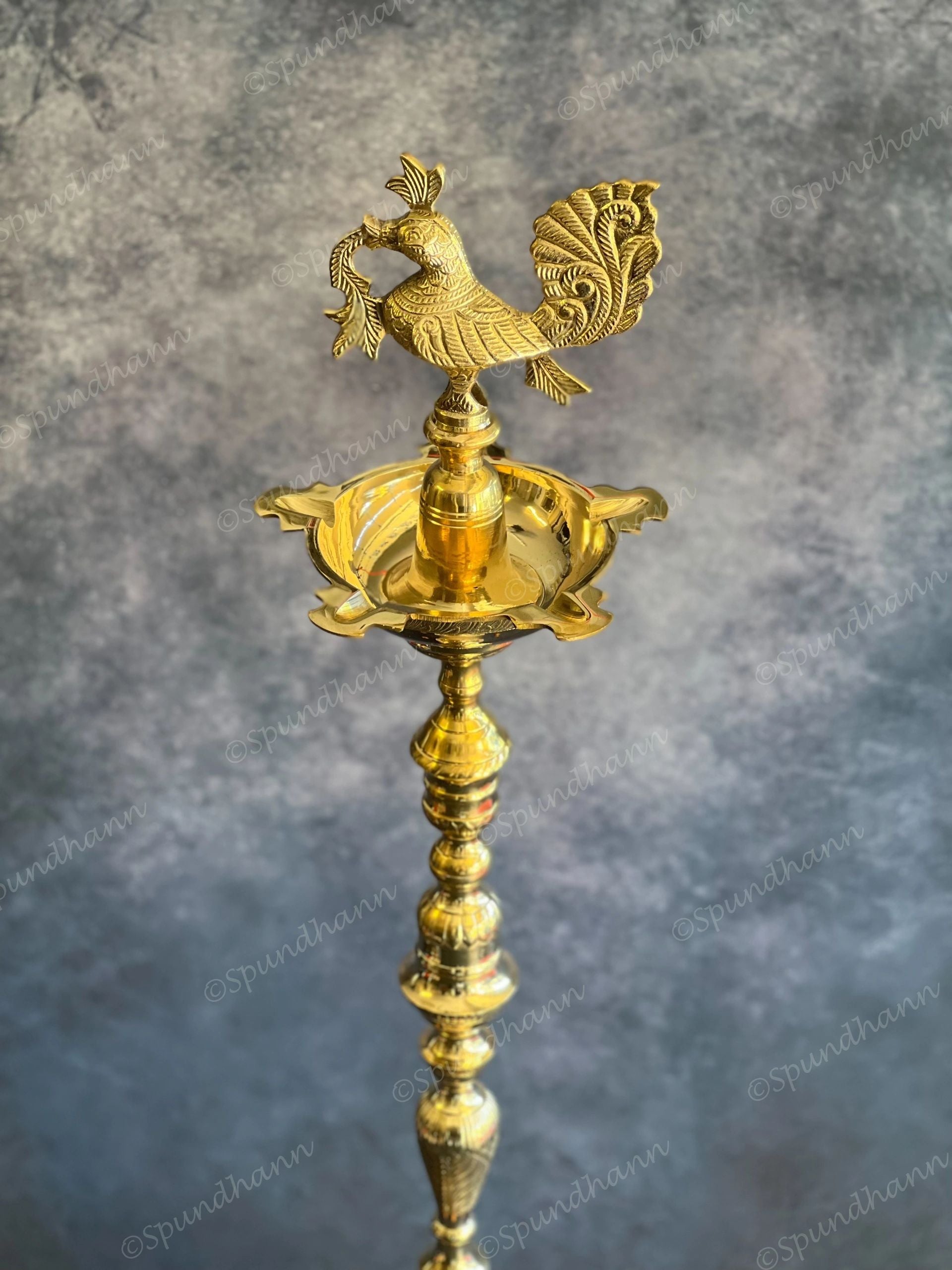 Fancy Peacock Brass Lamp
