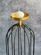 Tall Black Wired Candle Holder Stand with Marble Base
