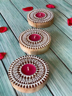 Round Wooden Block Tea Light Holder