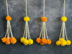 Marigold & Rajnigandha Dangler with Long Tassels - Set Of Two