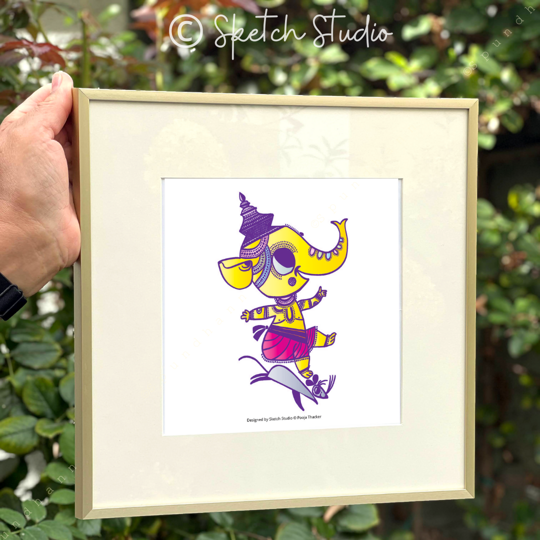 Ganesha Doodle Art - Framed
