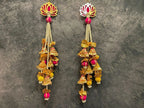Lotus Wall Dangler with Gota, pearl and beads (Set of 2)