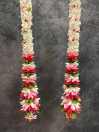 Multi Color Flower Dangler With Pearls - Set Of 2