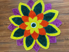 Flower Rangoli Floor Mat