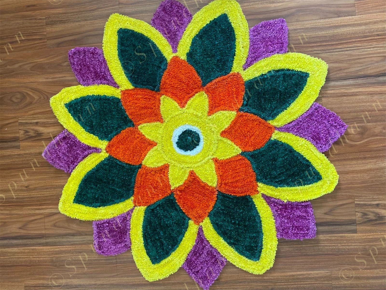 Flower Rangoli Floor Mat
