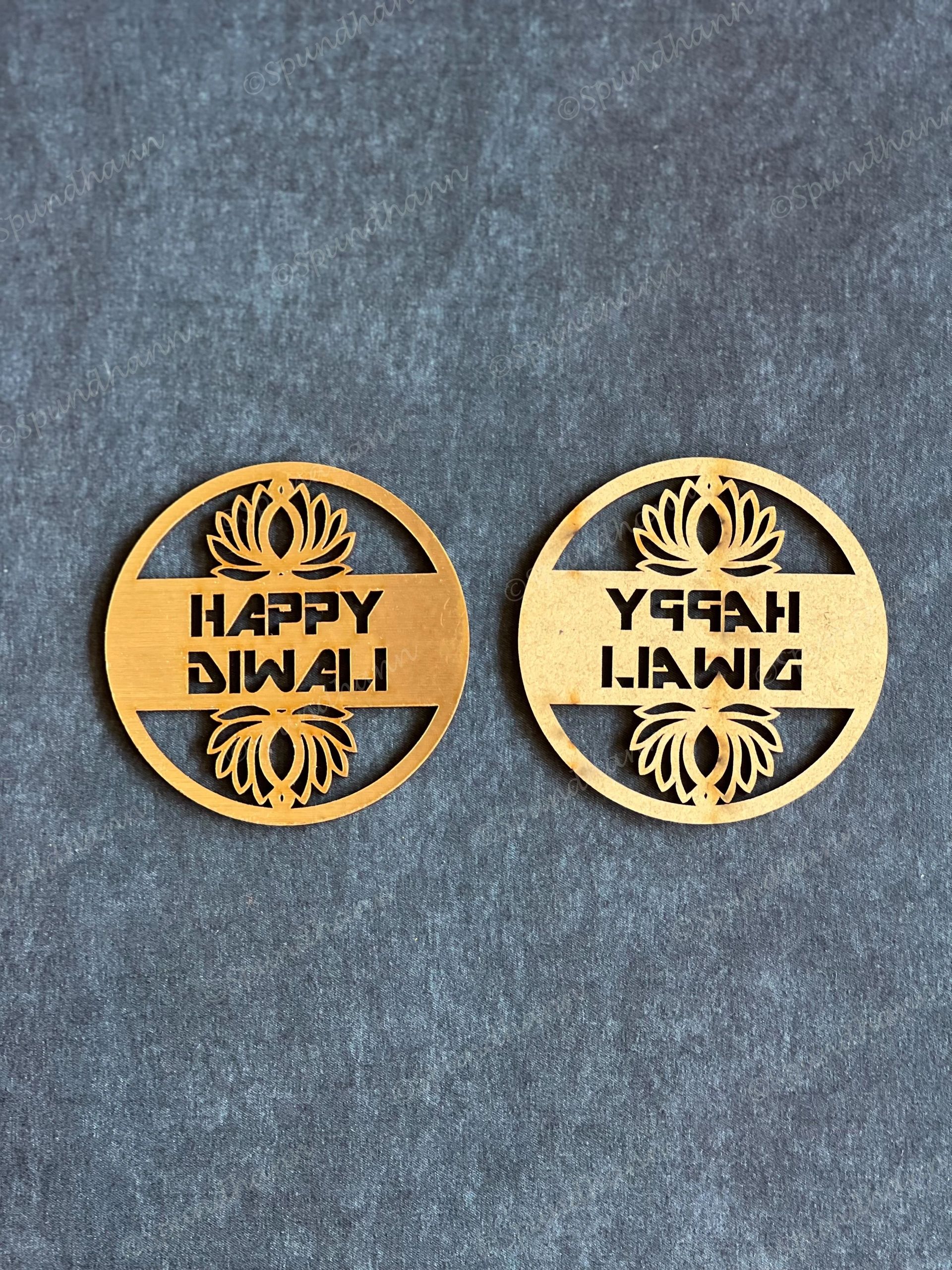Wooden Happy Diwali Laser Cut Gift Tags