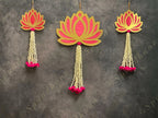 Large Lotus with Rajnigandha and pom pom Dangler