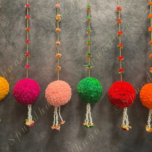 Large Ball and Pom Pom Dangler