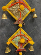 Bell and Pom pom Kites Wall Hanging Decor Set of 2