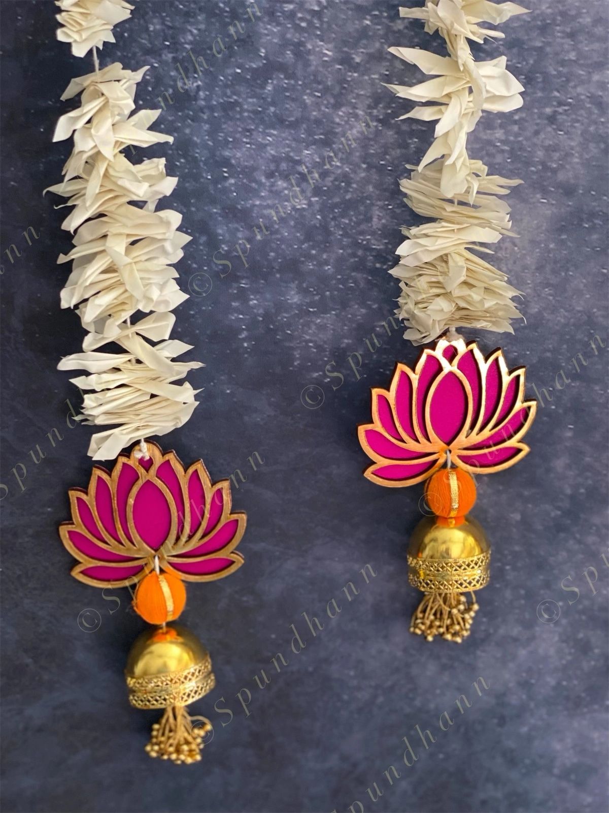 Chameli & Pink Lotus Tassel Dangler Set of 2