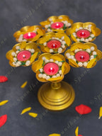Standing Metal Multi Flower Rangoli