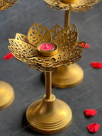 Stunning Standing Cutwork Lotus Tea Light Holder Set of 3