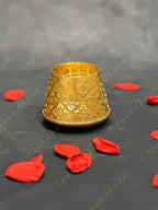 Fancy Golden Votive Shadow Tea Light (Cutwork)