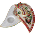 Marble Ganesh Marble Chopda – Hand-Painted Pooja Kumkum Holder
