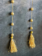 Golden Gota Balls & Tassels Long Dangler Strings Set of 2