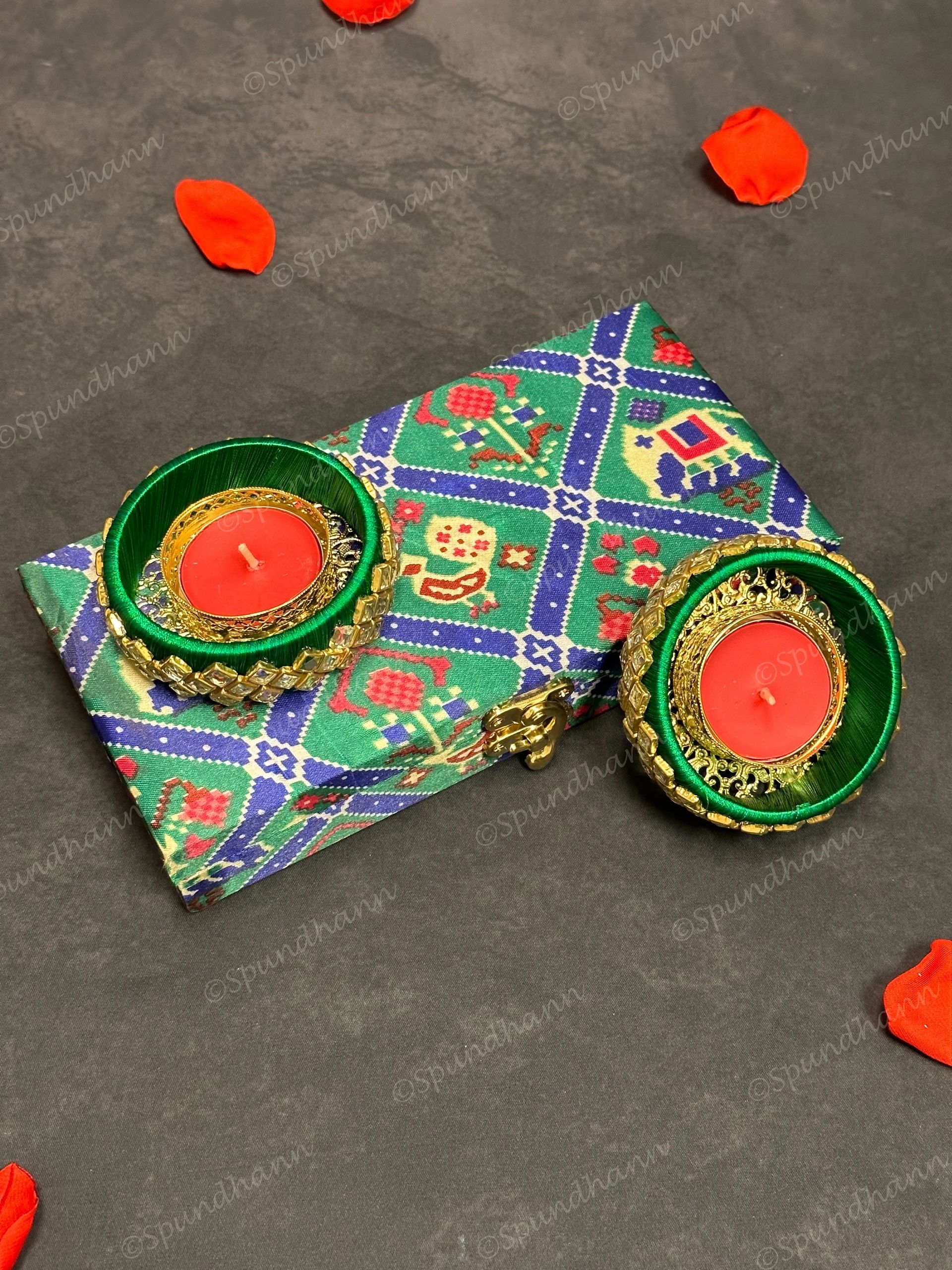 Rectangular Floral Patola Gift Box Only