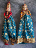 Ethnic Indian Rajasthani Kathputli Set of 2 (Puppet Dolls)
