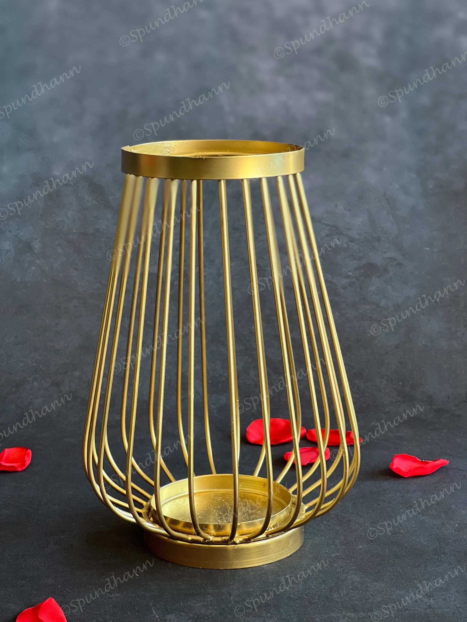 Tall Golden Wire Lantern