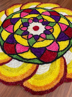 Multicolored Geometric Rangoli Floor Mat 4 ft