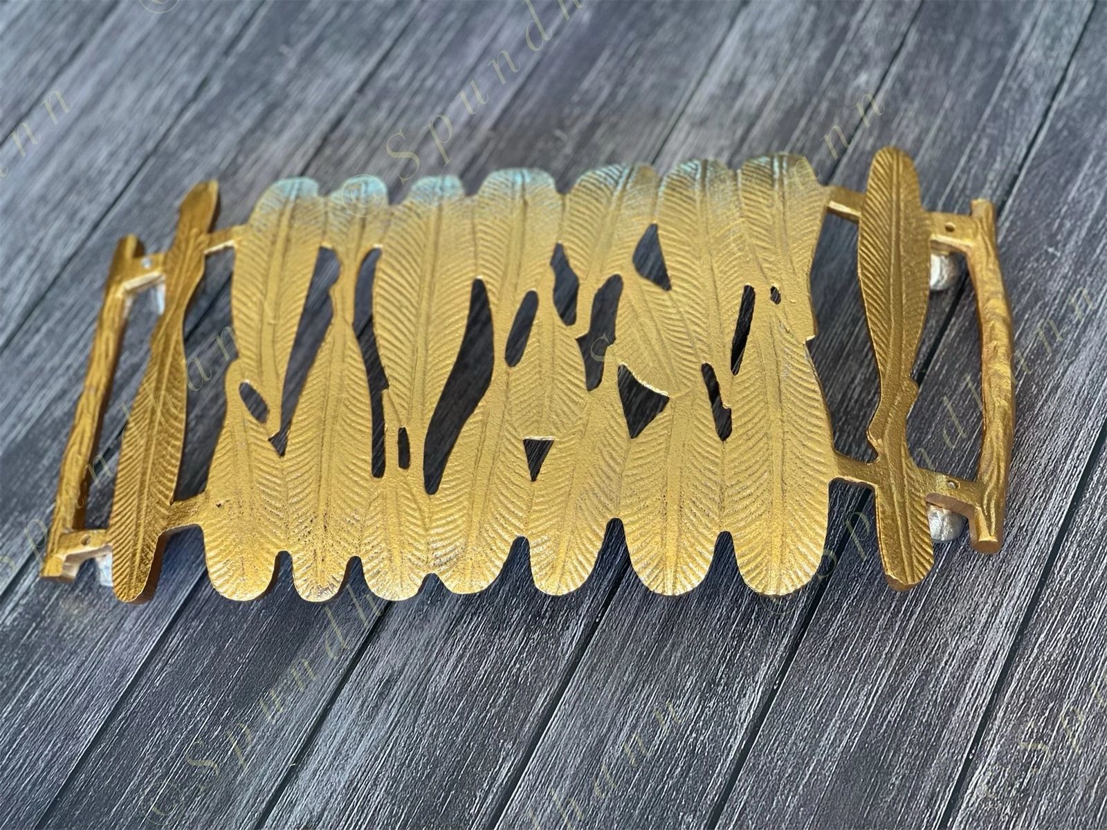Golden Leaf Platter Tray