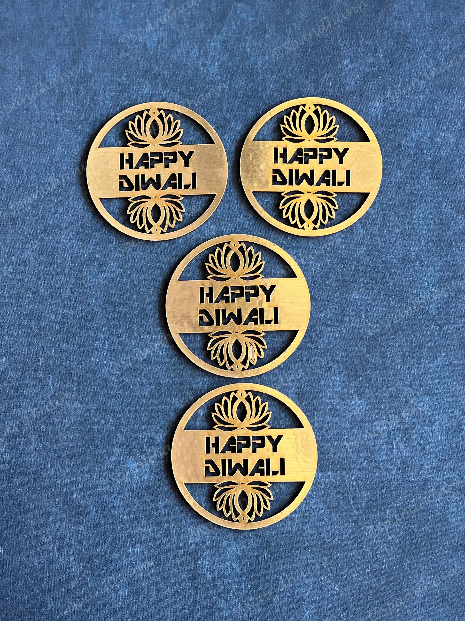Wooden Happy Diwali Laser Cut Gift Tags