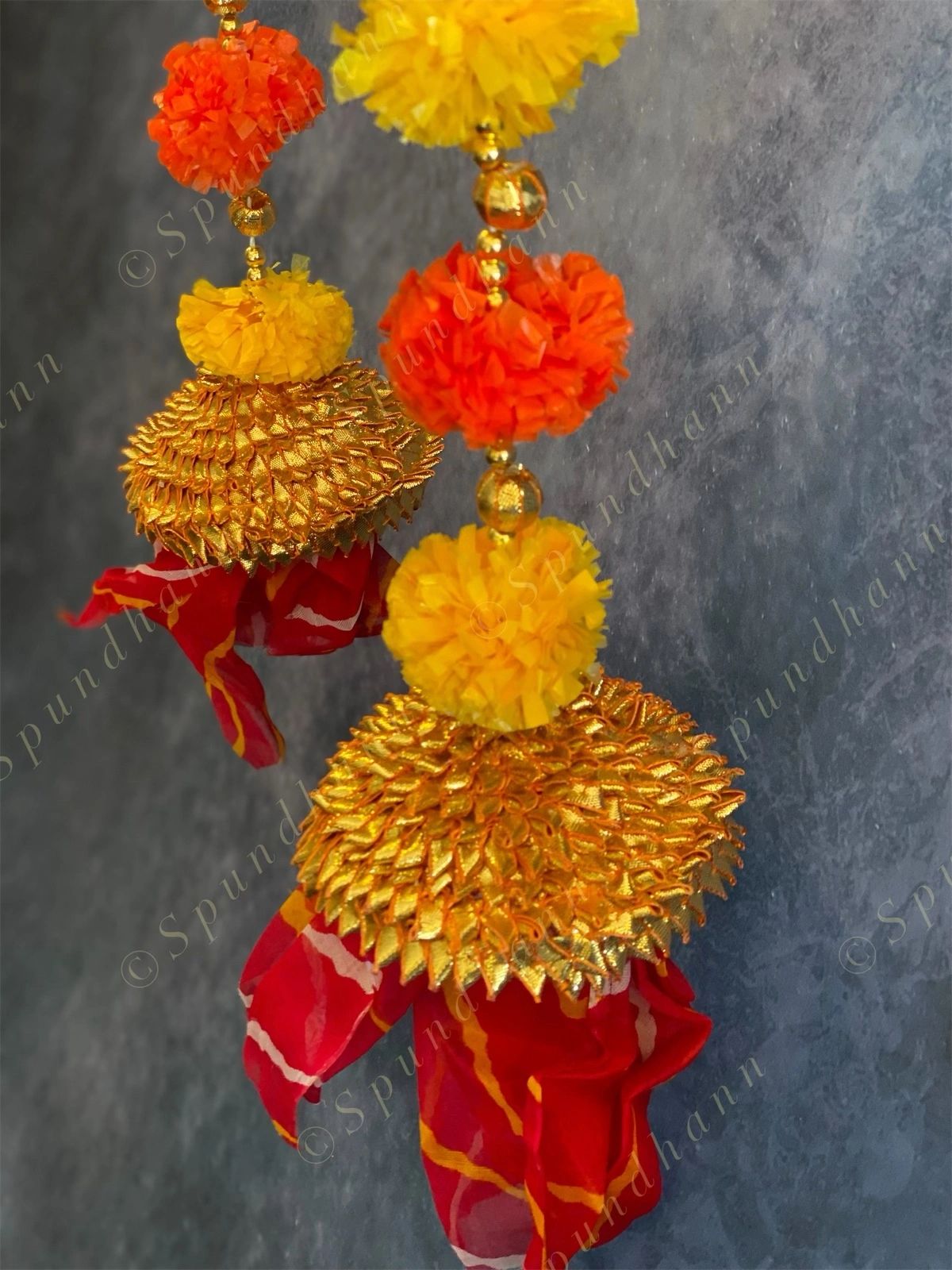 Marigold, Leheriya & Gota Bells Festive Dangler Set of 2