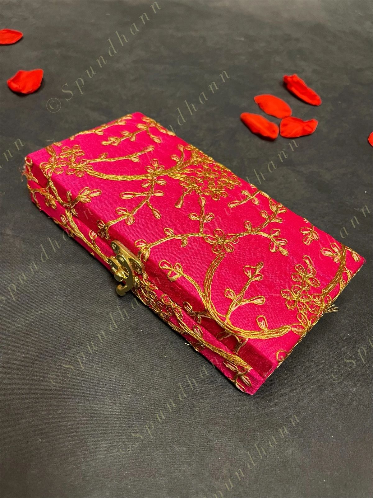 Rectangular Floral Embroidered Gift Box Only