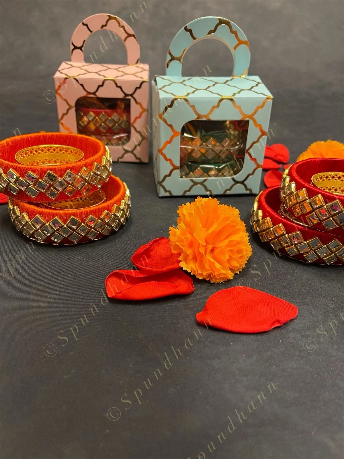 Decorated Gift Box with Bangle Tea Light Holders