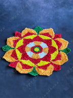 Marigold Inspired Medium Rangoli Floor Mat 2ft