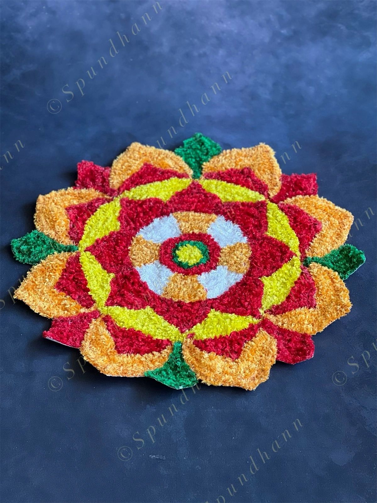 Marigold Inspired Medium Rangoli Floor Mat 2ft