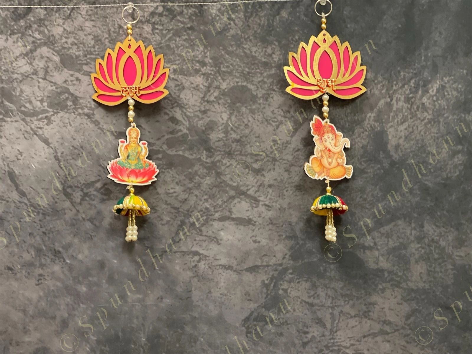 Laxmi Ganesh Shubh Labh Dangler Set of 2