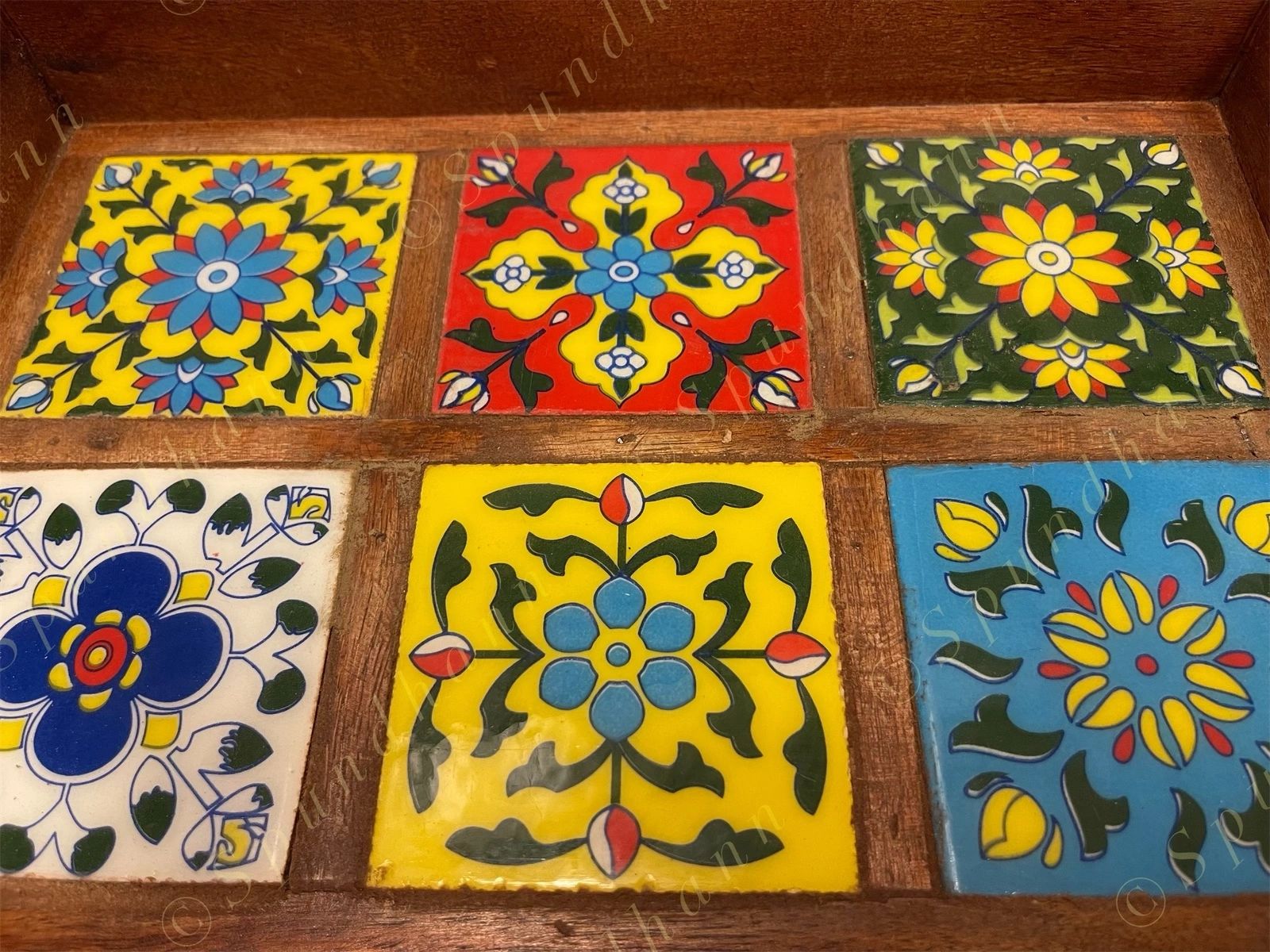 Ceramic Styled Wooden PARTY SERVING TRAY