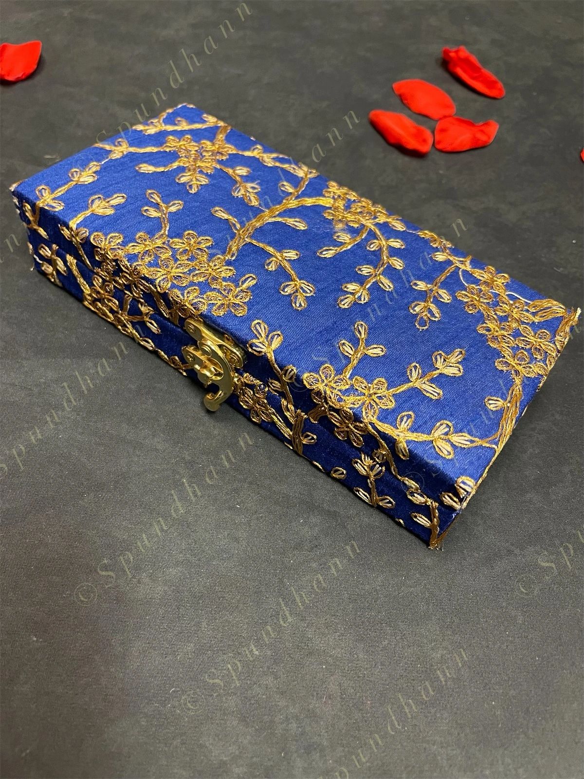 Rectangular Floral Embroidered Gift Box Only