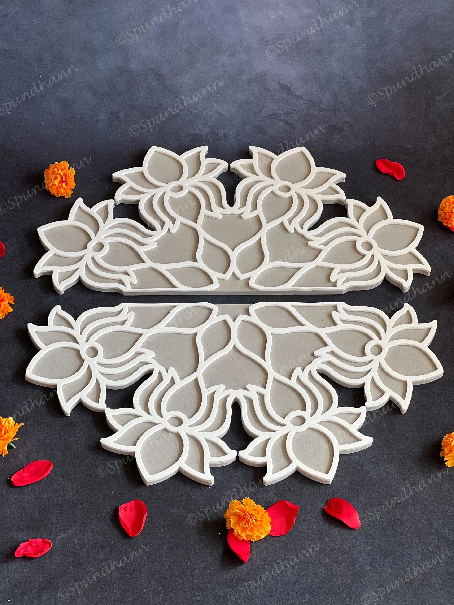 Round Flower Set DIY Fill in Rangolis