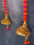 Pom Pom & Chameli Gold Cone Dangler Set of 2