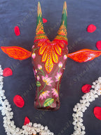Rustic Nandi Cow Mask Wall Hanging Decor