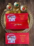 Rakhi with Greeting Card in Red Color