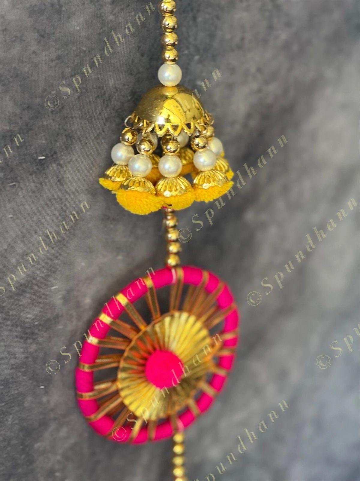 Chakri, Jhumki and Pom Pom Multi Colored Dangler Set of 2