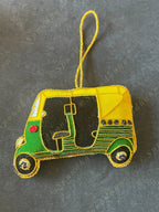 Embroidered Auto-Rickshaw Christmas Tree Ornament
