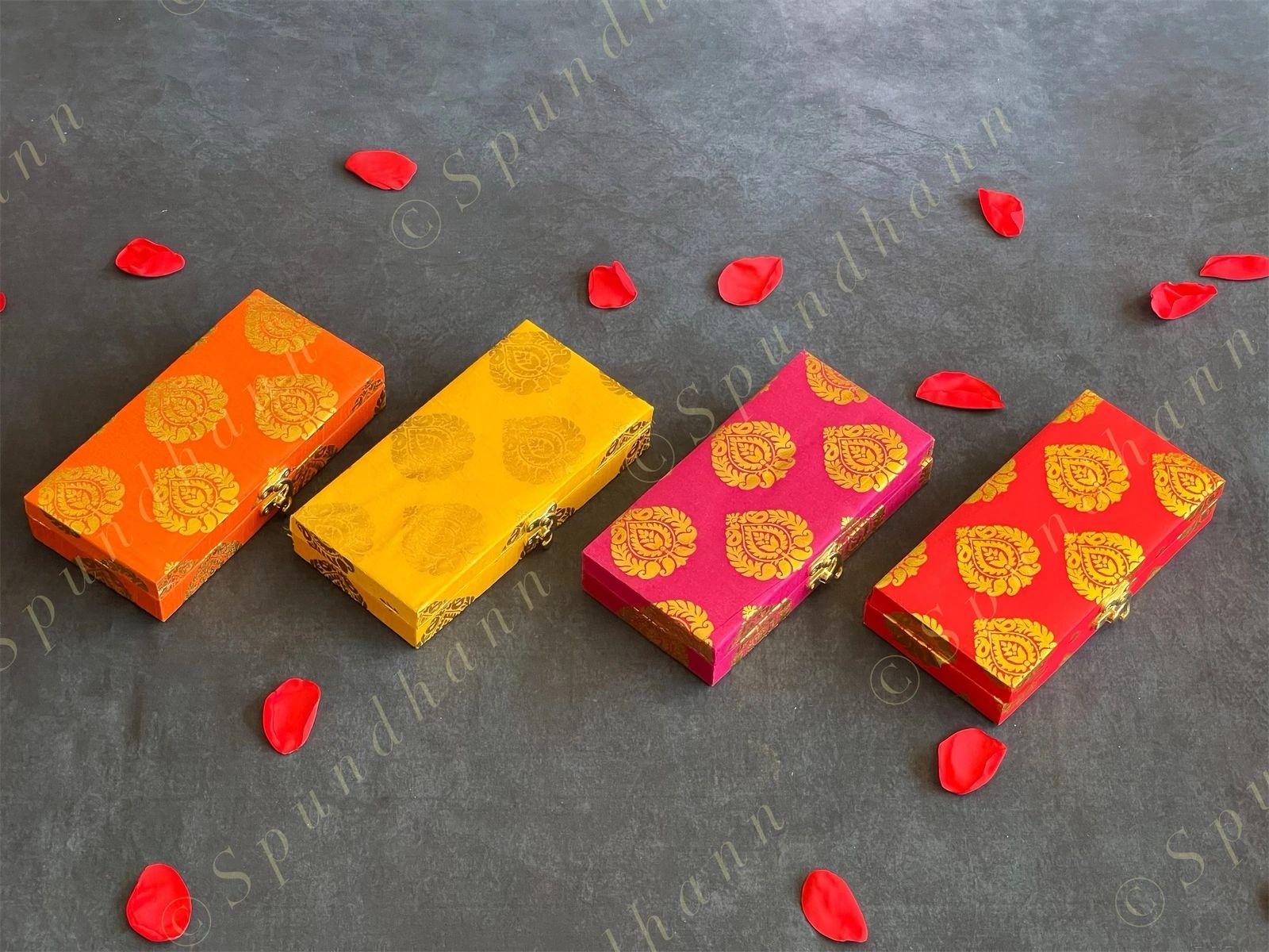 Gold Leaf Gift Boxes with Tea Light Holders